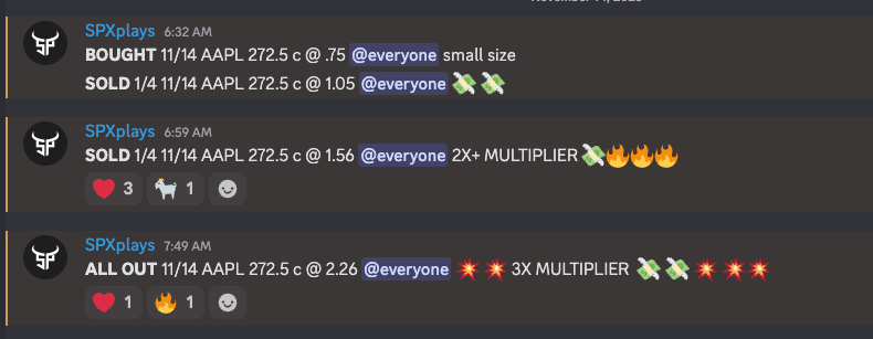 AAPL 272.5c 3X multiplier trade